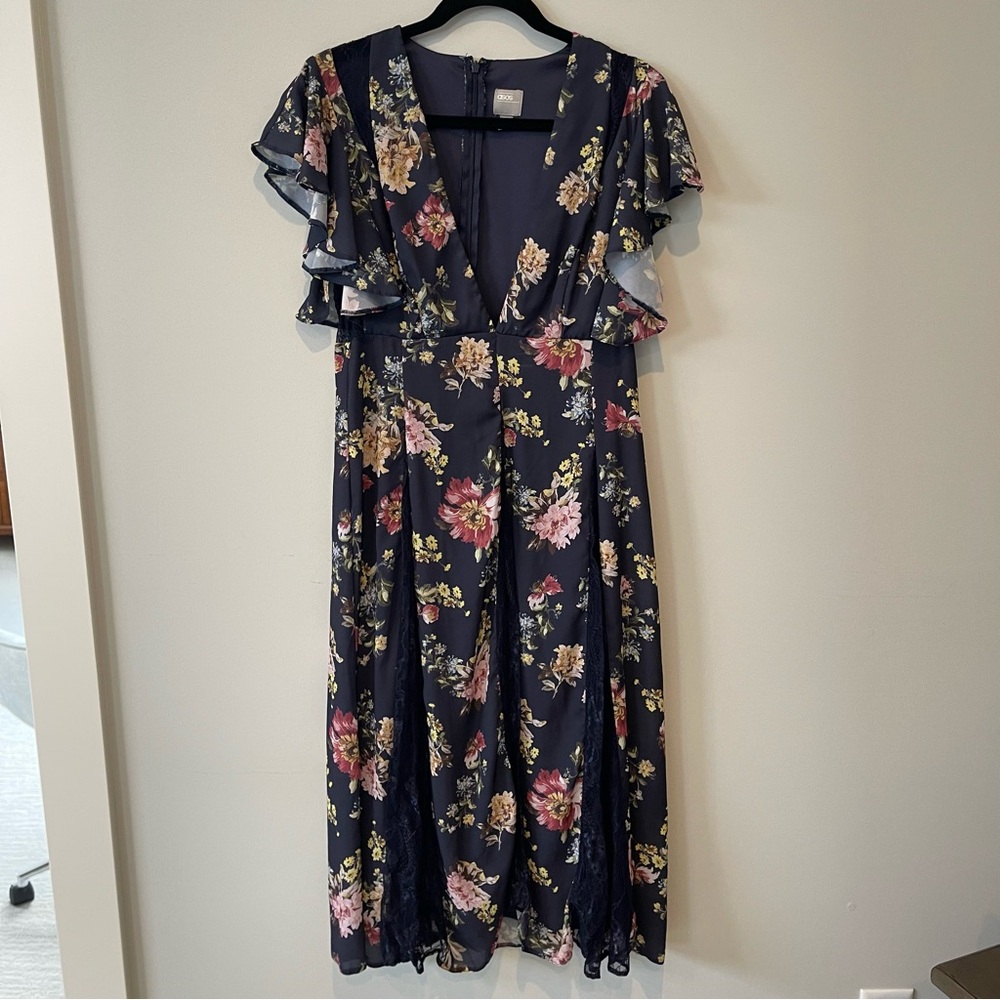 ASOS Low V-Neck Floral Dress